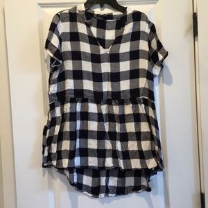 Roolee Piper Scoot large buffalo check peplum